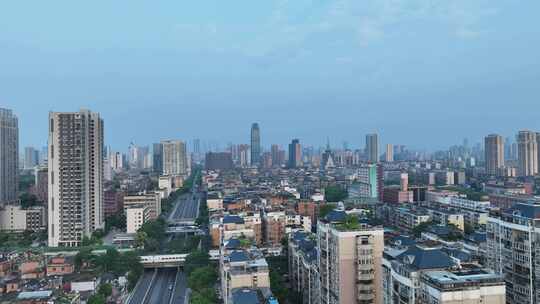 南昌市东湖区航拍南京西路鸟瞰城市建筑风光视频素材模板下载