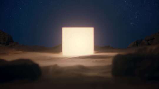 抽象空间沙漠方块立方体视频素材模板下载