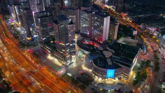 长沙德思勤城市广场夜景航拍