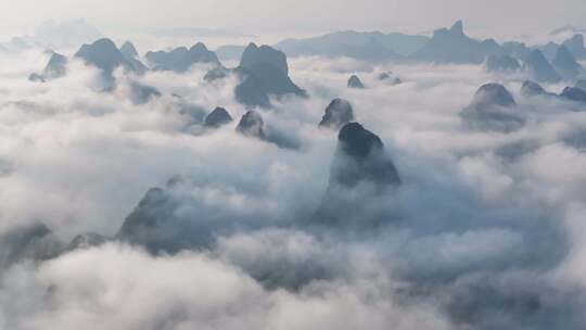 广西桂林漓江山水风光航拍