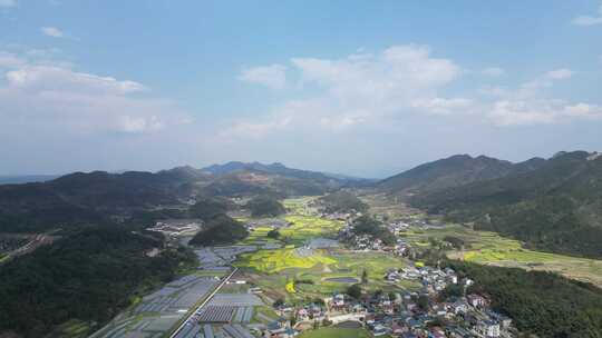 航拍乡村田野美丽农村农业农田