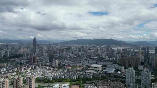 航拍温州鹿城区温州大景