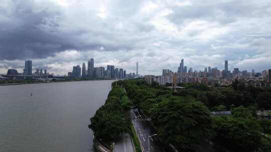 大雨将至的广州航拍