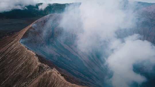 航拍Bromo火山视频素材模板下载