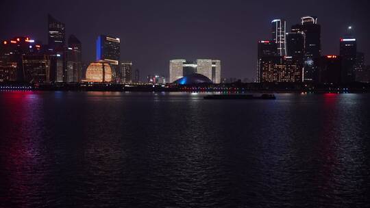 杭州钱江新城城市阳台夜景