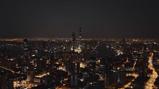 上海浦西夜景航拍