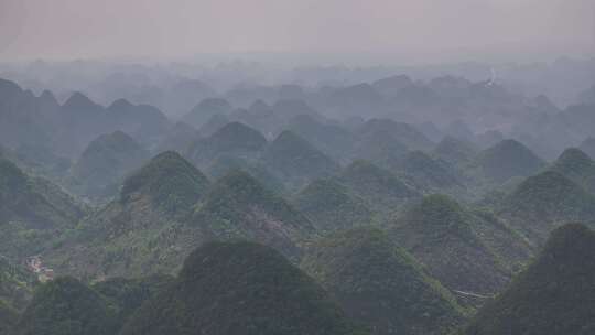 贵州兴义东峰林喀斯特地貌航拍自然景观