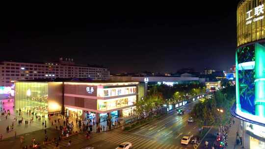 杭州西湖龙翔桥步行街夜晚夜景