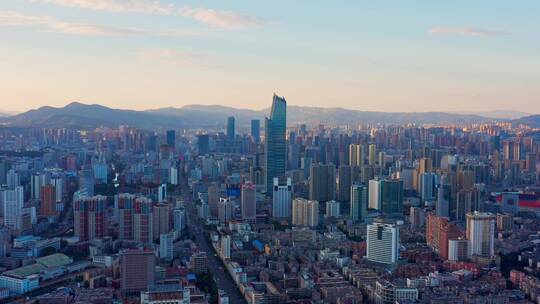 昆明鑫都韵城楼顶航拍昆明城市夜景