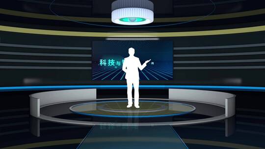 三维虚拟演播室背景AE模板