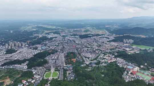 航拍湖南衡阳市区高空鸟瞰衡阳