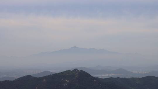 威海里口山看昆嵛山云雾延时4K