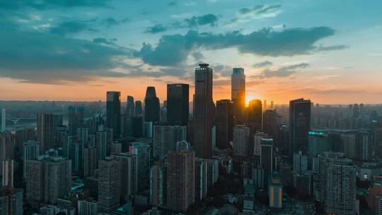 4K大气城市航拍日出日落夜景视频素材模板下载