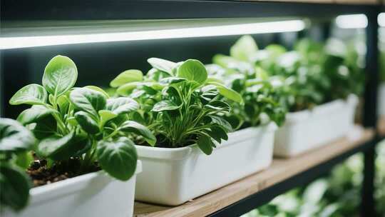 室内蔬菜盆栽近景