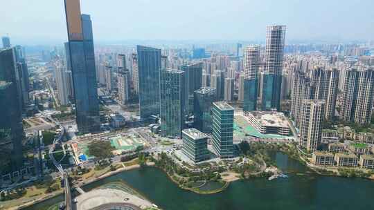 4K 长沙地标梅溪湖CBD航拍 2