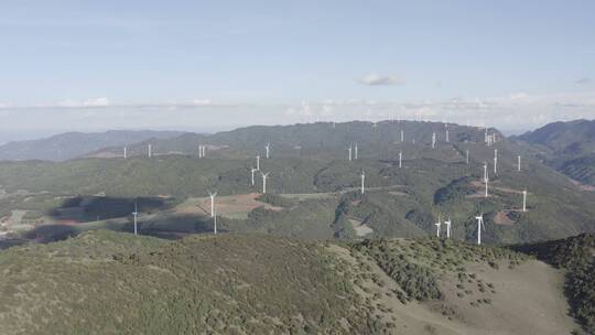 航拍风车发电-风力发电-新能源