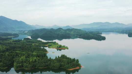 浙江省湖州安吉县报福镇老石坎水库航拍