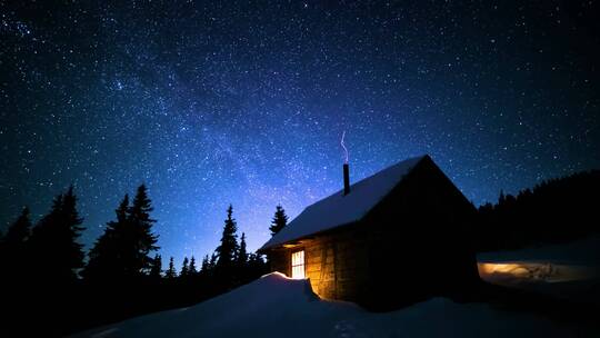 4K夜空极光星空北极南极冬夜冬季