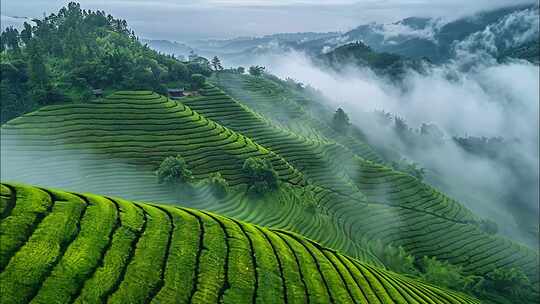 茶山茶场茶农采茶采茶过程茶叶种植茶叶生产