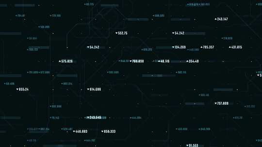 网络空间抽象的金融背景，数字向上移动。电