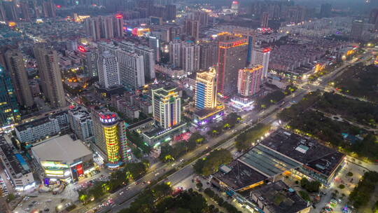 贵港中山路夜景航拍延时