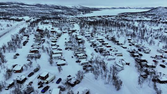 4K航拍北欧芬兰冰天雪地风光景色