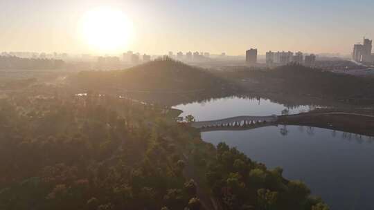 世博文化公园上海双子山世博前滩七孔桥视频素材模板下载
