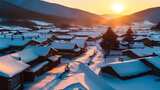 东北 雪乡 雪景 日出高清在线视频素材下载