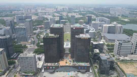 城市高空视角俯瞰全景