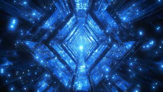 蓝色科技感隧道背景画面