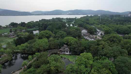 江苏无锡蠡园4A景区航拍