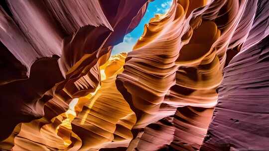 羚羊峡谷光影变幻红色岩石峡谷奇观