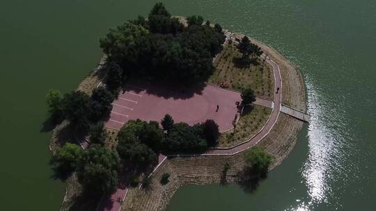 湿地、湖中小岛公园视频素材模板下载
