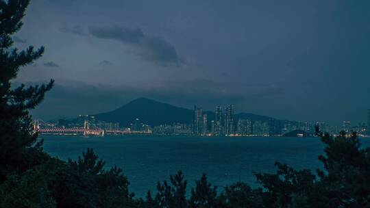 首尔城市夜晚景观延时拍摄