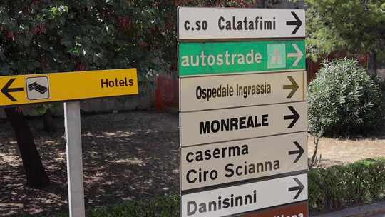 意大利巴勒莫市卡拉塔菲米的箭头方向