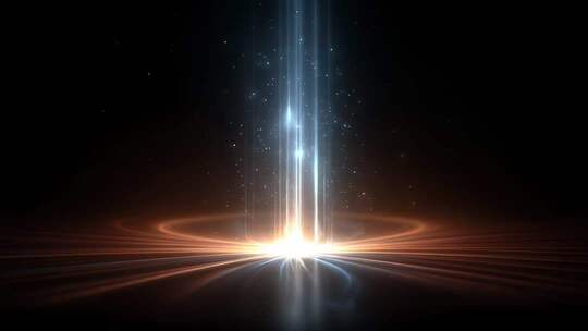 光束汇聚能量绽放科技感十足