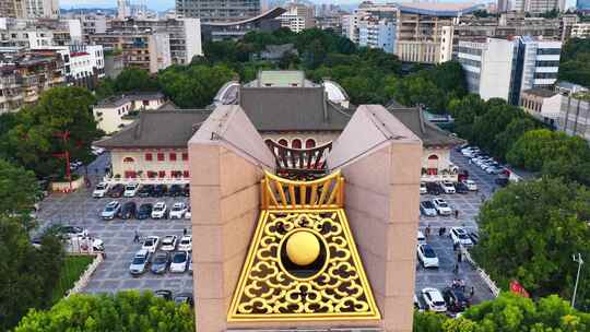 航拍云南抗战胜利纪念堂云南人民英雄纪念碑