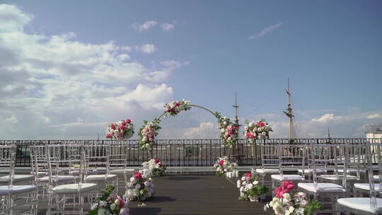 海边的婚礼布场视频素材模板下载