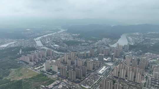 南平市建阳区航拍福建城市建筑高空俯拍鸟瞰