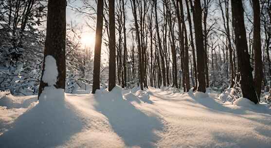 冬天雪地特写雪天风景下雪风光唯美冬季雪景