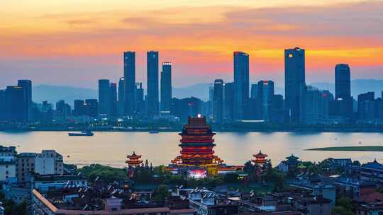 江西南昌滕王阁日转夜延时摄影