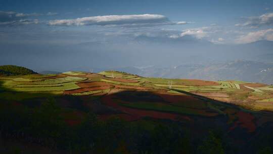 云南风光昆明东川红土地延时视频