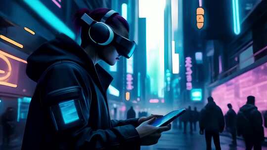 科幻未来黑客VR虚拟现实视频素材模板下载