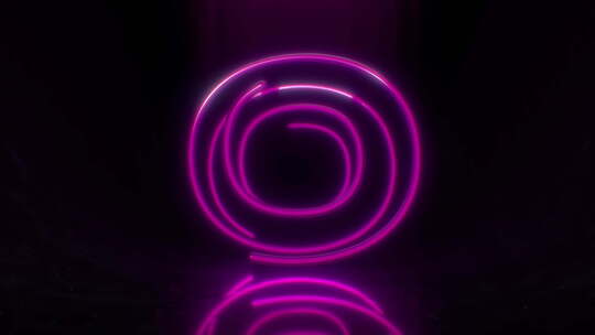 彩色霓虹灯字母O循环动画。