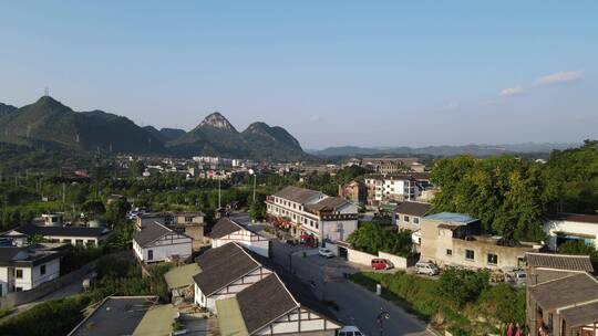 航拍贵州贵阳青岩古镇5A景区