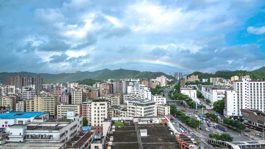 8K深圳龙华福城大水坑彩虹延时