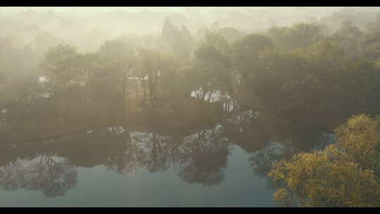 山水画 晨光晨雾 唯美意境