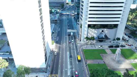 香港街道交通车流航拍夏悫道路马路车辆行驶