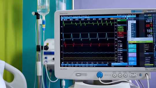 医院医疗设备心电监护画面