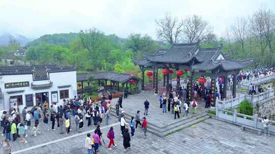 航拍宏村徽派建筑水墨江南